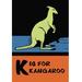 Buyenlarge K is for Kangaroo by Charles Buckles Falls Graphic Art in Black/Blue/Orange | 42 H x 28 W x 1.5 D in | Wayfair 0-587-12435-0C2842