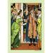 Buyenlarge Beauty & the Beast - Greetings by Walter Crane Framed Painting Print in Blue/Brown/Green | 42 H x 28 W x 1.5 D in | Wayfair