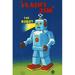 Buyenlarge Flashy Jim - The Robot - Advertisements Print in Blue/Red | 30 H x 20 W x 1.5 D in | Wayfair 0-587-24913-7C2030