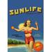 Buyenlarge Sunlife Brand Vintage Advertisement in Blue/Red/Yellow | 42 H x 28 W x 1.5 D in | Wayfair 0-587-12873-9C2842