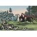 Buyenlarge 'Horsemen w/ Hundreds of Hunting Dogs' by Charles Butler Painting Print in Blue/Brown/Green | 28 H x 42 W x 1.5 D in | Wayfair