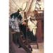 Buyenlarge 'Entry to the yacht' by James Tissot Painting Print, Wood in Brown | 42 H x 28 W x 1.5 D in | Wayfair 0-587-25549-8C2842