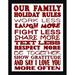 Picture Perfect International "Family Holiday Rules" Framed Textual Art Plastic/Acrylic in Red/White | 37.5 H x 25.5 W x 1 D in | Wayfair