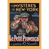 Buyenlarge Les Mysteres de New York Vintage Advertisement in Black/Brown | 42 H x 28 W x 1.5 D in | Wayfair 0-587-11678-1C2842