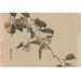 Buyenlarge 'Bird perched on a branch from a fruit persimmon tree.' by Keibun Matsumura Painting Print in Brown/Gray | 28 H x 42 W x 1.5 D in | Wayfair