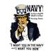 Buyenlarge 'Navy Uncle Sam is Calling You-Enlist in the Navy ' by Western Litho. Co Wall Art in Black/Brown | 42 H x 28 W x 1.5 D in | Wayfair