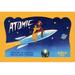 Buyenlarge 'Atomic Needles' Vintage Advertisement in Blue/Orange | 28 H x 42 W x 1.5 D in | Wayfair 0-587-31551-2C2842