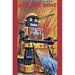 Buyenlarge 'Busy Cart Robot' Vintage Advertisement in Blue/Red/Yellow | 42 H x 28 W x 1.5 D in | Wayfair 0-587-24900-5C2842