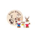 The Holiday Aisle® 3 Piece Dregeno Easter Rabbit Couple Set Wood in Brown | Wayfair THLA6521 40243410