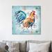 Fleur De Lis Living 'Rooster: Sunrise' Watercolor Painting Print on Wrapped Canvas Canvas | 12 H x 12 W x 1.5 D in | Wayfair FDLL5419 42171664
