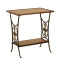 Fleur De Lis Living Boerner End Table w/ Tray Table Wood/Metal in Brown | 28 H x 24 W x 16 D in | Wayfair FDLL3724 40163352