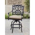 Lark Manor™ Nanafalia 3-Piece Patio Counter Height Bar Set w/ Cushions & 30" Round Pedestal Bar Table Metal | Wayfair