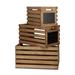 Gracie Oaks Slat 3 Piece Wood Crate Set Solid Wood in Brown | 10 H x 19.25 W x 13 D in | Wayfair GRCS2833 44498093
