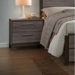 Gracie Oaks Leddy 2 Drawer Nightstand Wood in Brown/Gray | 23 H x 15.62 D in | Wayfair 39F7F37A1C2847FE9162F947EA00D553