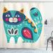 Harriet Bee Rohan Paisley India Style Cat Shower Curtain + Hooks Polyester | 75 H x 69 W in | Wayfair HBEE2336 39393722