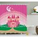 Harriet Bee Rhonda Girly Magic Fantasy Fairy Tale Princess Castle Single Shower Curtain Polyester | 84 H x 69 W in | Wayfair HBEE1612 39137875