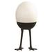 Global Views Ostrich Egg on Legs Porcelain/Ceramic in White/Black | 15 H x 6.25 W x 6.25 D in | Wayfair 8.80829