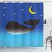 Harriet Bee Turner Whale in Ocean & Star Single Shower Curtain Polyester | 70 H x 69 W in | Wayfair HBEE2315 39393661