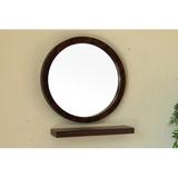 Bellaterra Home Round Bathroom Wall Mirror Wood in Brown | 21.7 H x 21.7 W x 2.4 D in | Wayfair 804338-MIRROR-ES