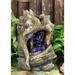 Hi-Line Gift Ltd. Fiber & Resin Tree Trunk Waterfall Fountain w/ LED Light | 11 H x 7.5 W x 5.5 D in | Wayfair 79079