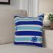 The Holiday Aisle® Hanukkah 2016 Decorative Holiday Striped Square Pillow Cover & Insert Polyester/Polyfill blend in Blue | Wayfair