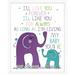 Harriet Bee Jerome I'll Love You Forever Elephant Family Paper Print in Indigo | 20 H x 16 W in | Wayfair HBEE7968 42962861