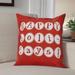 The Holiday Aisle® Happy Holidays Print Square Pillow Cover & Insert Polyester/Polyfill blend in Red | 20 H x 20 W x 7 D in | Wayfair