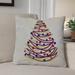 The Holiday Aisle® Christmas Tree Outdoor Pillow Cover & Insert Polyester/Polyfill blend in Indigo | 20 H x 20 W x 7 D in | Wayfair