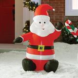 The Holiday Aisle® Inflatable Santa Claus Decoration Polyester in Red | 48 H x 32 W x 26 D in | Wayfair HLDY1265 30061922