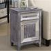 House of Hampton® Claybrooks 1 Door Mirrored Accent Cabinet Wood in Gray | 26 H x 19 W x 14 D in | Wayfair HOHM8337 43998716