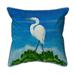 Betsy Drake Interiors Great Egret Indoor/Outdoor Throw Pillow Polyester/Polyfill blend | 18 H x 18 W x 6 D in | Wayfair HJ325