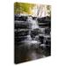 Trademark Fine Art "Waterfall at Lake View" Photographic Print on Wrapped Canvas in White/Black | 47 H x 35 W x 2 D in | Wayfair KS01051-C3547GG