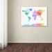 Trademark Fine Art Watercolor Map of the World by Michael Tompsett Graphic Art on Wrapped Canvas Canvas | 18 H x 24 W x 2 D in | Wayfair