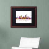 Trademark Fine Art 'Chicago Illinois Skyline IV' Framed Graphic Art on Canvas Canvas, Wood | 11 H x 14 W x 0.5 D in | Wayfair MW0080-W1114BMF