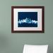 Trademark Fine Art 'Philadelphia PA Skyline Navy' Framed Graphic Art on Canvas Canvas | 16 H x 20 W x 0.5 D in | Wayfair MT1196-W1620MF