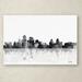 Trademark Fine Art 'Kansas City Missouri Skyline' Graphic Art Print on Wrapped Canvas Metal in Black/White | 22 H x 32 W in | Wayfair