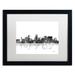 Trademark Fine Art 'Portland Oregon Skyline BG-1' Matted Framed Graphic Art on Canvas Canvas, Wood | 16 H x 20 W x 0.5 D in | Wayfair
