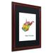 Trademark Fine Art 'West Virginia State Map-1' Matted Framed Graphic Art Canvas, Wood | 14 H x 11 W x 0.5 D in | Wayfair MW0317-W1114MF