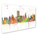 Trademark Fine Art 'Providence RI Skyline Mclr-1' Graphic Art on Wrapped Canvas Metal | 22 H x 32 W x 2 D in | Wayfair MW0249-C2232GG