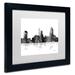 Trademark Fine Art 'Raleigh North Carolina Skyline BG-1' Matted Framed Graphic Art on Canvas Canvas, Wood | 16 H x 20 W x 0.5 D in | Wayfair