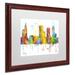 Trademark Fine Art 'Tulsa Oklahoma Skyline ' Matted Framed Graphic Art Canvas, Wood | 11 H x 14 W x 0.5 D in | Wayfair MW0268-W1114MF