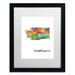 Trademark Fine Art 'Washington State Map-1' Matted Framed Graphic Art Canvas, Wood | 14 H x 11 W x 0.5 D in | Wayfair MW0316-B1114MF
