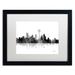 Trademark Fine Art 'Seattle Washington Skyline BG-1' Matted Framed Graphic Art on Canvas Canvas, Wood | 16 H x 20 W x 0.5 D in | Wayfair