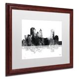 Trademark Fine Art 'Montgomery Alabama Skyline BG-1' Matted Framed Graphic Art on Canvas Canvas, Wood | 11 H x 14 W x 0.5 D in | Wayfair