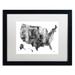 Trademark Fine Art 'USA Map BG-1' Matted Framed Graphic Art Canvas, Wood | 11 H x 14 W x 0.5 D in | Wayfair MW0187-B1114MF