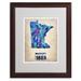 Trademark Fine Art "Minnesota Watercolor Map" Framed Graphic Art Print on Canvas Canvas | 14 H x 11 W x 0.75 D in | Wayfair ALI0159-W1114MF