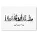 Trademark Fine Art 'Houston Texas Skyline WB-BW' Graphic Art on Wrapped Canvas in White | 30 H x 47 W x 2 D in | Wayfair MW0443-C3047GG