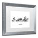 Trademark Fine Art "Reno Nevada Skyline WB-BW" by Marlene Watson Framed Graphic Art Canvas, Wood in Black/White, Size 16.0 H x 20.0 W x 0.5 D in