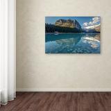 Trademark Fine Art "Calm Lake Louise Morning" by Pierre Leclerc Photographic Print on Wrapped Canvas Metal | 22 H x 32 W x 2 D in | Wayfair