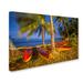 Trademark Fine Art "Maui Outriggers" by Pierre Leclerc Photographic Print on Wrapped Canvas Metal | 22 H x 32 W x 2 D in | Wayfair PL0218-C2232GG